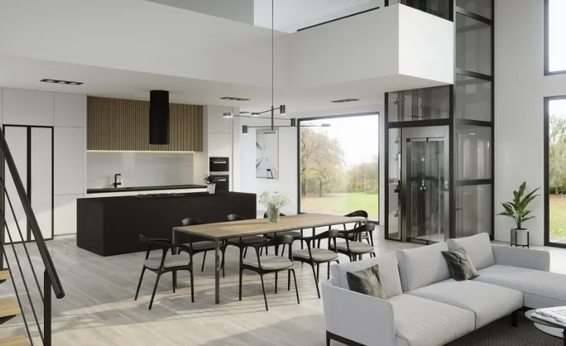 VIP home lift with custom interior design